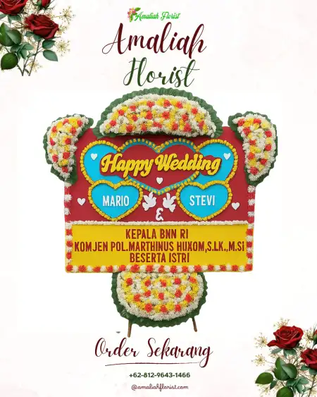 Papan Bunga Pernikahan Romokalisari